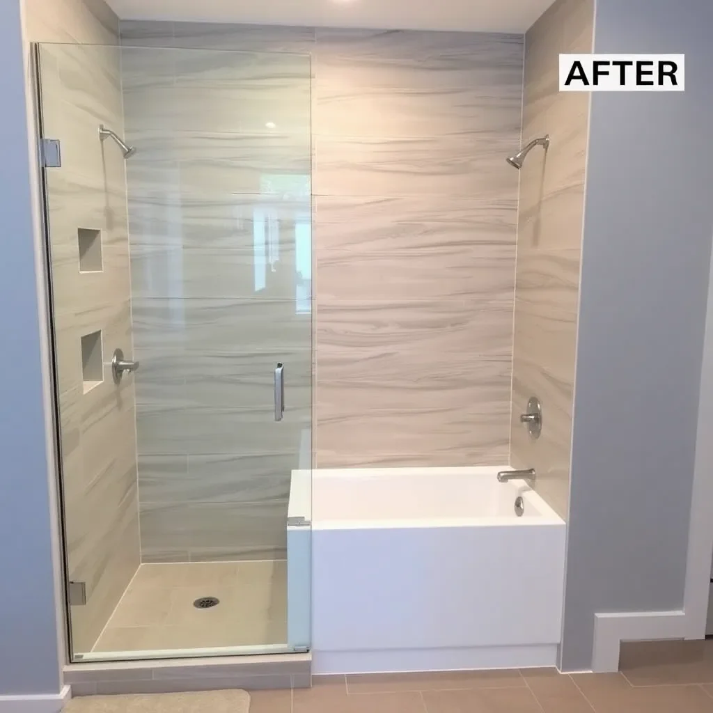 Badewanne durch moderne Dusche ersetzt